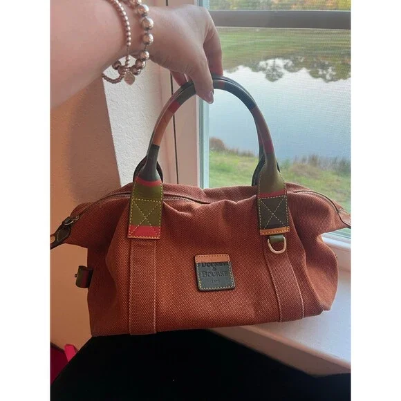 Vintage Dooney & Burke Canvas Satchel Hand Bag - Picture 2 of 13